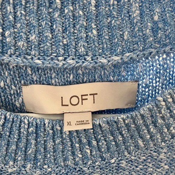LOFT Textured Blue Knit Top - Picture 2 of 5